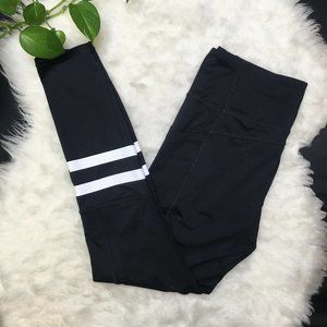 Forever21 Black Leggings with White Stripe